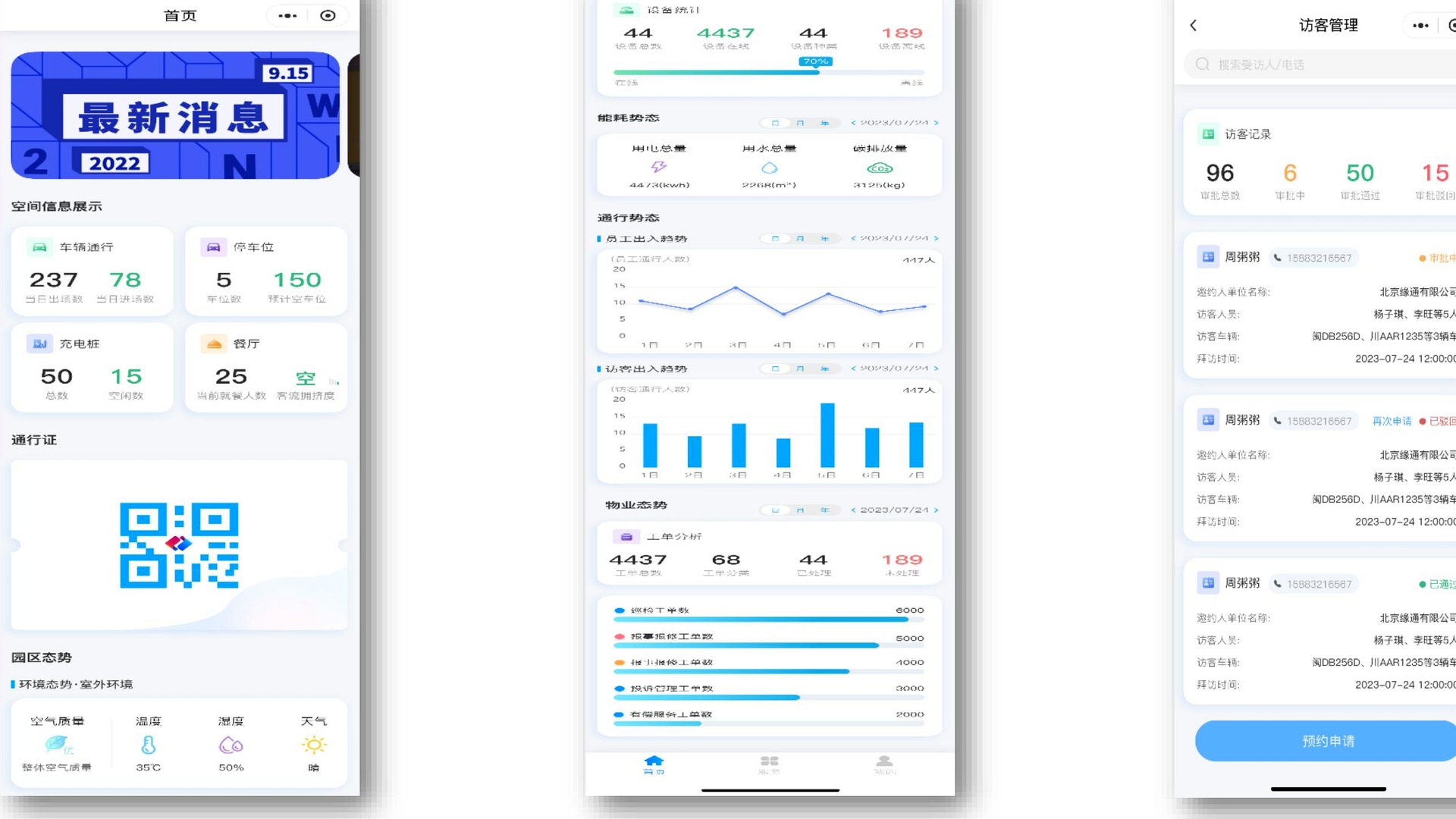 智慧园区 BIM + 物联网 项目界面截图
